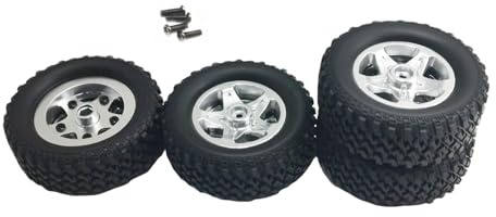 CoudarTitie 4 Stück RC Räder Und Reifen, Crawler Car Reifen, Reifen mit Felgen Als Ersatz für LC79 MN82 1/12 RC Crawler Car DIY Zubehör
