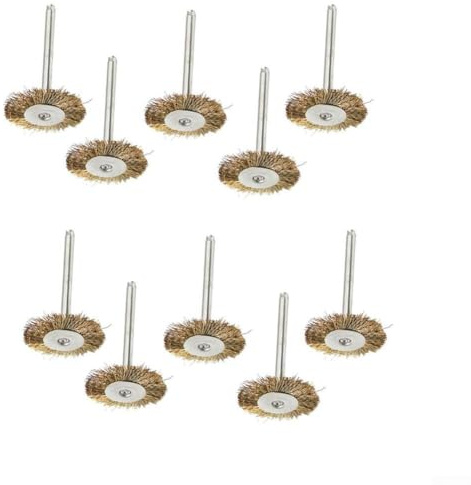 22mm Wire Wheel Brush for Rotary Tools, 3mm Shank Steel Wire Brushes Set of 20, Stainless Steel T-Shaped Polishing Accessory Compatible with Dremel and Mini