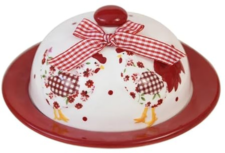 Beurrier Joli beurrier rond avec couvercle et nœud en relief, décoré for la maison une assiette à pâtisserie, un dessert ou des couverts Pour La Cuisine