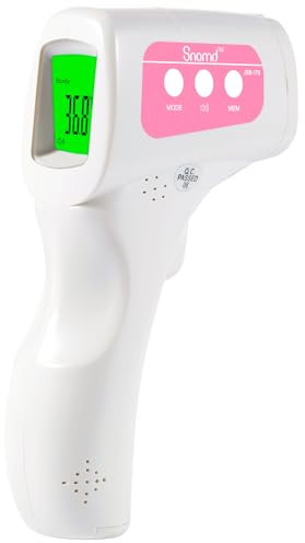 Snomd Fieberthermometer Kontaktlos Infrarot Stirnthermometer für Babys und Erwachsene Digitales Thermometer mit sofort Ablesung, Fieberalarm