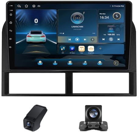 9 Pollici 2 Din Bluetooth con Schermo Autoradio Auto, per Jeep Grand Cherokee II WJ 1998-2004 Wireless CarPlay/Android Auto con FM Radio/Comandi al volante +Telecamera Posteriore(M100CP)