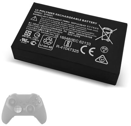 Batteria di ricambio per DYND01 – Compatibile con controller Microsoft Xbox Elite Series 2, 3,8 V 2050 mAh