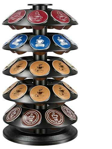 Support de capsules de café compatible avec Dolce Gusto, distributeur de capsules de café rotatif à 360° pour 40 capsules, noir, antidérapant, pour cuisine, maison et bureau