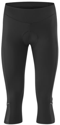 Gonso Bella, Damen Fahrradhose 3/4, Radtight mit Dry Up Air Sitzpolster, Hohe Bewegungselastizität und Komfortbund, Enganliegende Passform, Schwarz, Gr. 42