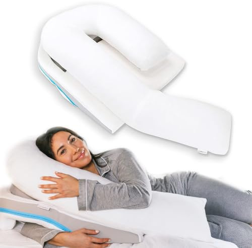 MedCline Shoulder Relief System, Bed Wedge Pillow for Shoulder Pain Relief with Therapeutic Body Pillow, Insert, and Covers, Inclined Sleep Position with Arm Pocket, Large for 5'10 and Above