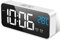 MOSUO Digitaler Wecker, LED Digital Wecker Spiegel Tischuhr mit Sprachsteuerung & Temperatur Anzeige, Reisewecker Uhr USB Aufladen mit 2 Weckzeiten, Snooze, Einstellbare Helligkeit & Lautstärke, Weiß