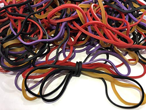 Rubber Bands, Size 117b (7 x 1/8''), Colorful Non Latex Rubber Band Bulk Elastic Stretchable, Durable Elastic Band Loops for Files Folders Bank Paper Bills Money, Office or Home use, 50g Bag