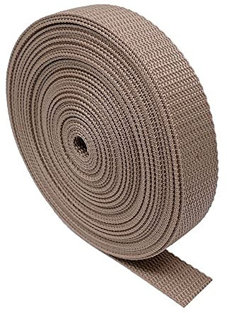 Strapazierfähiges Gurtband – 5 Meter – Rucksack/Rucksäcke, Gepäck, Gurte (Hellbraun, 25 mm)
