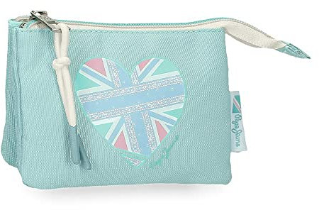 Pepe Jeans Nerea Geldbörse Drei Fächer Blau 14x10x3,5 cm Polyester