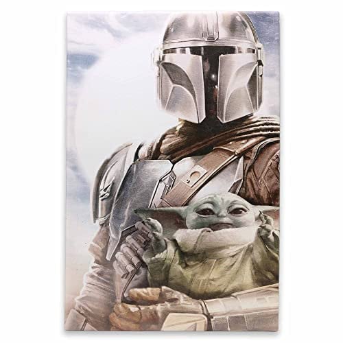 Open Road Brands Disney Star Wars The Mandalorian and Grogu Gallery verpackte Leinwand-Wanddekoration – klassische Star Wars Wandkunst für Zuhause