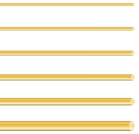 iMeistek 6PCS Messingstäbe Kit, Durchmesser 2mm - 8mm, 300mm lang rund Messing solide Welle Drehbank Bar für DIY-Handwerk