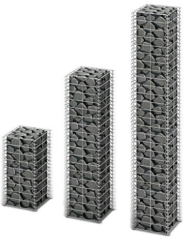 Iiaky Gabionen-Set 3-TLG. Verzinkter Draht Gabione Gravel Grid Hochteich