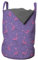 ABAKUHAUS Flamingo Wäschesack 2er Pack, Dots Vögel Kinder Mädchen, Wäschekorb mit Griffen und Kordelzugverschluss, Zweierpack 33cm x 50cm, Hellblau Violett