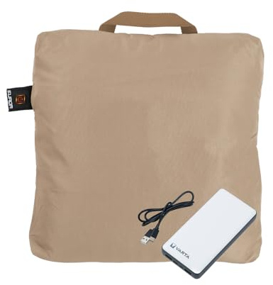 Eurom Warmigo Heated Cushion 45x55cm, Wireless Infrared Heating Pad with 20,000mAh Power Bank, 3 Heat Settings, Up to 10 Hours Warmth, Portable Battery-Powered Seat Cushion, Taupe