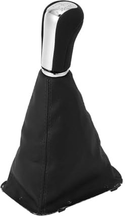 QASULER 5-Gang-Auto-Schaltknauf aus PU-Leder, Schalthebelabdeckung, Schaltmanschette, for Toyota, Avensis T25 MK2 II 2003–2009 Manueller Schaltknauf