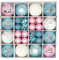 harayaa 44 Stück Verschiedene Weihnachtskugeln, Christbaumschmuck mit Aufhängen, Weihnachtsbaumkugeln, Christbaumkugeln, Weihnachtsbaum Weihnachtsdeko, Blau Rosa Weiß