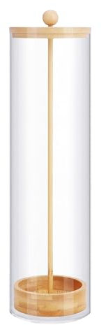 Belupai Acrylic Straw Holder Dispenser for Counter, Tall Drinking Straw Dispenser with Wooden Lid for Long Straw Straw Cup Accessories Transparent Straw Organizer for Home