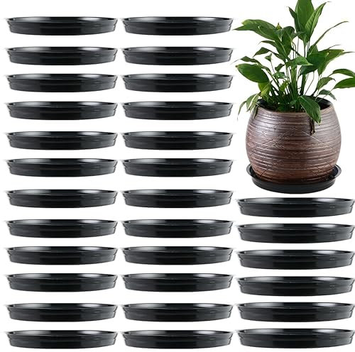 30 Stück 45,7 cm Pflanzen-Untersetzer, Pflanzschalen für Töpfe, Pflanzen-Untersetzer für den Innenbereich, Kunststoff-Wasserfangschale, Pflanzentropfschalen für Töpfe, Pflanzen-Drainage-Tablett für