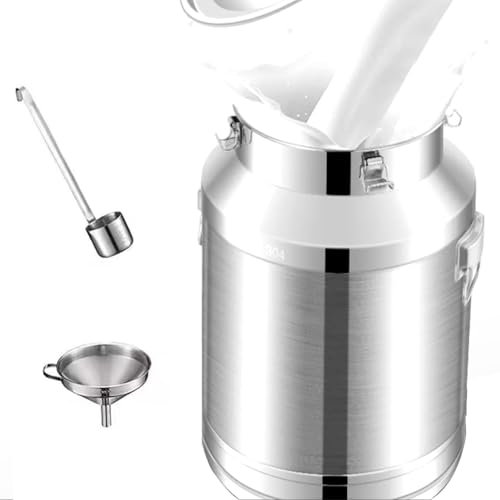 DECAKE Baril en Acier Inoxydable 201, Baril de Lait fermenteur, Baril de Stockage d'huile de Grande capacité et conteneur de Stockage de céréales, 14 L