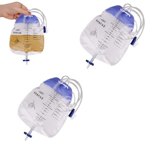 Katheterbeutel,Urine Bag 1500ML,Urinal,Urine Bag,Einweg-Urinbeutel,Urinbeutel Für Männer Und Frauen,Urinsammelbeutel,Drainagebeutel,Verlängerungsschlauch Für Anti-Reflux-Drainagebeutel,Bag T,2 Stück