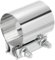 sourcing map 2.5 Inch Exhaust Clamp, 304 Stainless Steel Butt Joint Band Clamp Sleeve Coupler Pipe Repair Clamp Universal Widening Clamp for Exhaust Pipes Mufflers, Silver