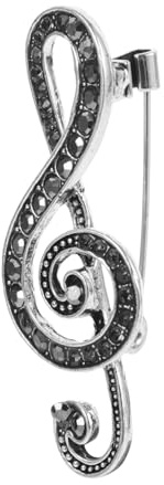 LALADEFIEE Noten Brosche Für Damen Musiknoten Brosche Mit Strass Pin Für Kleidung Und Kragen Eleganter Schmuck Für Alltag Party Und Festival 1 Stück