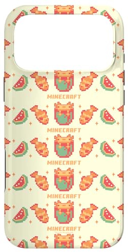 Hülle für iPhone 17 Pro Max Minecraft Pixelated Axolotl Fish & Watermelon Retro Logo
