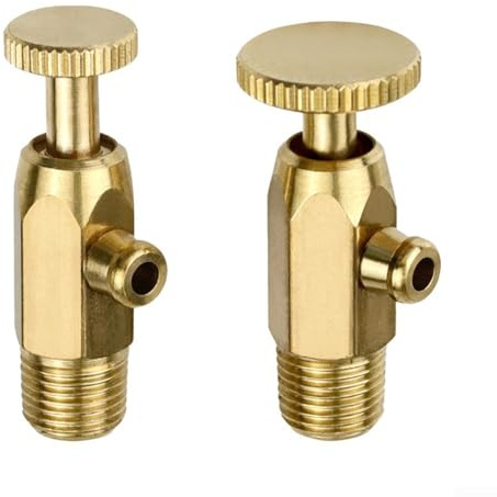Brass Air Vent Valve for Heating System – Manual Radiator Bleed Valve, Air Pressure Release Valve for Water Heater & Cast Iron Radiators(16 thread)