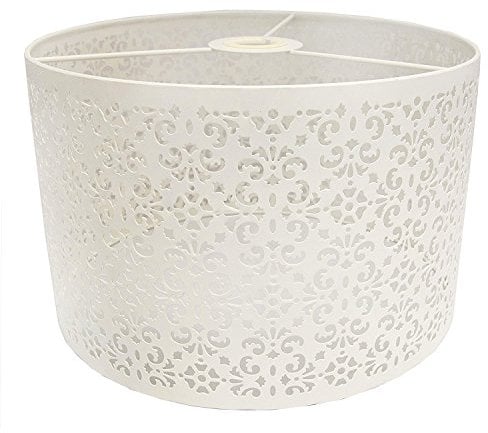 Marakech Metal Pendant Light Shade, 30 cm - White Large Metal Laser Cut Chandelier Universal Ceiling Light Shade