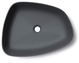 Mai & Mai Vasque à Poser Gris Noir Mat Lavabo Salle de Bain Évier Lave Mains sans Trop-Plein 51x39x12cm Col806