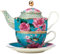 Maxwell & Williams HV0158 Teeservice - 3-tlg - Teekanne, Tasse, Untertasse - TC Silk Road, Porzellan, Geschenkbox - Blau