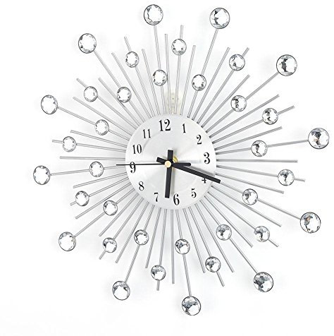 3D Wanduhr Aus Metall Kristall - Leise, Einfache Montage, Moderne Dekoration für Haus, Büro, Hotel