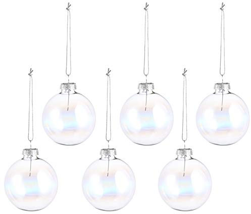 BESPORTBLE Klare Weihnachtskugeln Glas DIY transparent Verzierung Weihnachten Dekortion Glas Basteln für Weihnachtsbum Christbaum Tannenbaum Deko(8cm)
