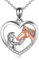 YFN Rose Gold Mädchen und Pferd Halskette für Mädchen Sterling Silber Pferdeschmuck Pferd Geschenke für Frauen (Rose)