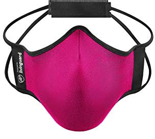 Livinguard-FITNESS MASK+PROTECTBAG-Sportmaske & Maskentasche-Waschbar, wiederverwendbar, atmungsaktive Maske aus Lyocell, Aufbewahrungstasche für Masken Technologie (Fuchsia, Medium)