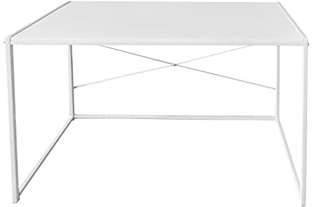 Escritorio resistente - Mesa para ordenador portátil - mesa de ordenador - sidetable - diseño industrial - 100 cm de ancho - blanco