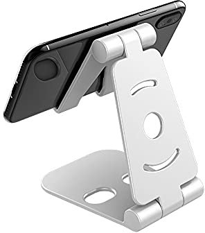 Foldable & Adjustable Tablet Stand, Compact Extendable iPad Stand for Desk, Desktop Tablet Holder Compatible with Phones, iPad Pro/Air/Mini, Samsung Galaxy Tabs, Surface Pro, Kindle(7-13“) (White)