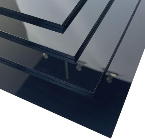 Signalétique.biz France - Kunststoffglasplatte Schwarz 2mm oder 4mm dick Extrudiertes Acrylglas PMMA XT Platte 20x80 cm (200 x 800 mm) 2 mm