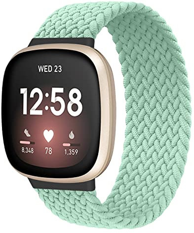 Vouzhui Compatible avec la Bracelet Fitbit Sense et Fitbit Versa 3, Bande de Remplacement pour Le Sport à Tricoter en Nylon Souple et Respirant élastique pour Versa 3 et Sense, Femmes Hommes