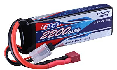 SIGP 2S 7,4V Lipo Batteria 2200mAh 40C con Spina T per RC Veicoli, Auto, Carro armato, Camion, Barca, Hobby di Modello da Corsa a Rotelle