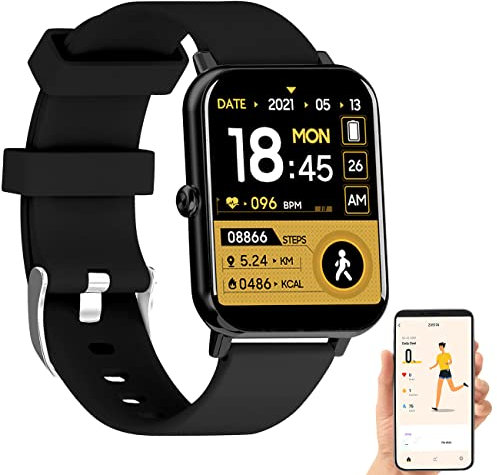 Newgen Medicals Armbanduhren: ELESION-kompatible Fitness-Smartwatch, Bluetooth, App, Metall, IP67 (Handy-Uhr-Smartwatch, Fitnessuhr Herren, Apple Watch)