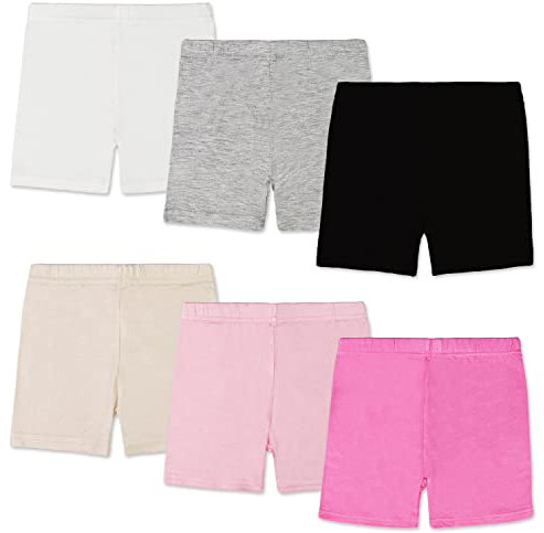 SPTRAMLE Girls Shorts Breathable and Comfy Kids Cycling Shorts 6 Pack (2-3 Years Old) Stretchy Dancing Bike Pants for Girl Sports Play Underdress