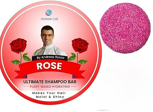 Barre de shampoing solide avec revitalisant pour cheveux rugueux et secs Cheveux humides et brillants, Nourrissant pour les cheveux 60g 45-60 lavages (Rose)