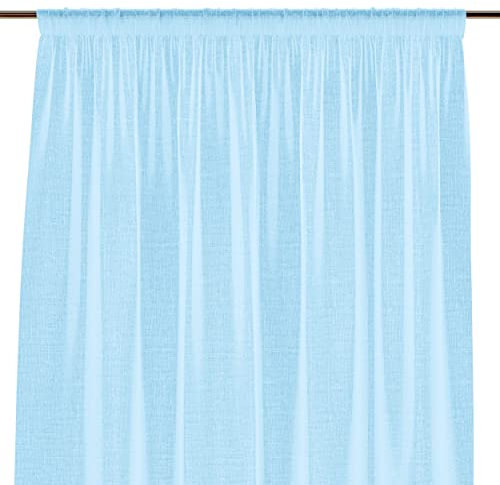AmeliaHome Gardine 140x270 cm 1 St. Vorhang halbtransparent Kräuselband Hellblau Lunare