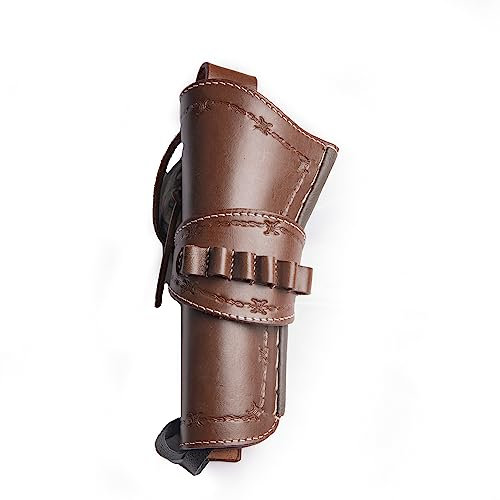 Hulara-Leder-Cowboy-Holster mit Munitionsschlaufen .45 Auto, 45 ACP und .44 Cal. Western Holster passend für 4 bis 8 Western Gun Belts Holster 45 Revolver