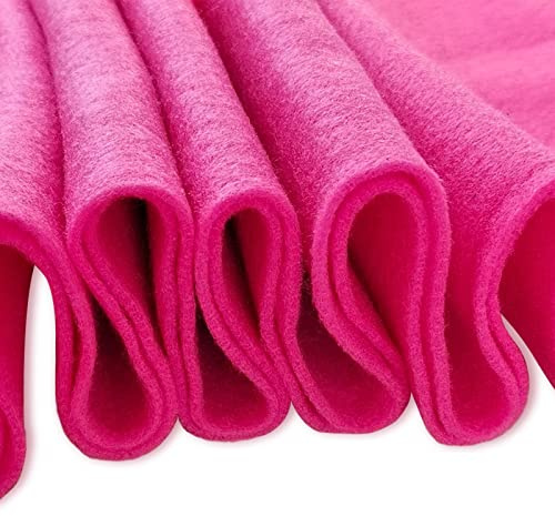 Jtnohx Colour Felt Fabric, 1.4mm Felt Sheets for Crafts, 90x90cm Soft Craft Fabric for Art and Sewing Projects (Rose red)