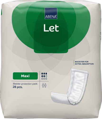 ABENA Let Maxi Incontinence Pads for Women and Men, Pack of 28 Absorbent Pads can be Used as Sanitary Pads for Heavy Flow but are mainly Used as Incontinence Pads for Men and Women