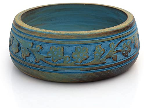 Beautiful Handmade 15 x 5 cms Decorative Mango Wood Snack Serving Bowl for Dry Fruits Chips Coffee Table Countertop Display Key Bowl Tabelware Kitchen Living Room Home Decor Accents Dinnerware