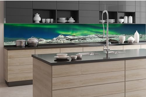 Dimex Küchenrückwand Folie Selbstklebend POLARLICHT 350 x 60 cm | Klebefolie - Dekofolie - Spritzschutz für Küche | Made in EU