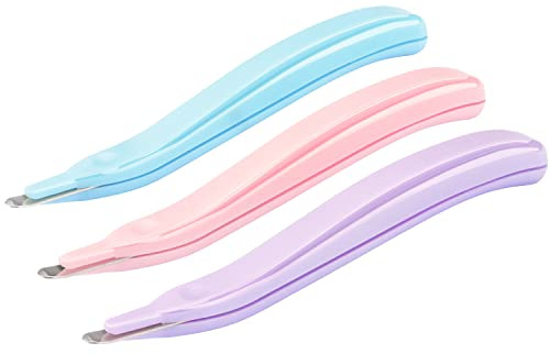 ZZTX Professioneller magnetischer Klammerentferner, gummierter Heftklammerentferner, Werkzeug zum Entfernen von Heftklammern für Schule, Büro, Zuhause, 3 Stück (blau, rosa, lila)